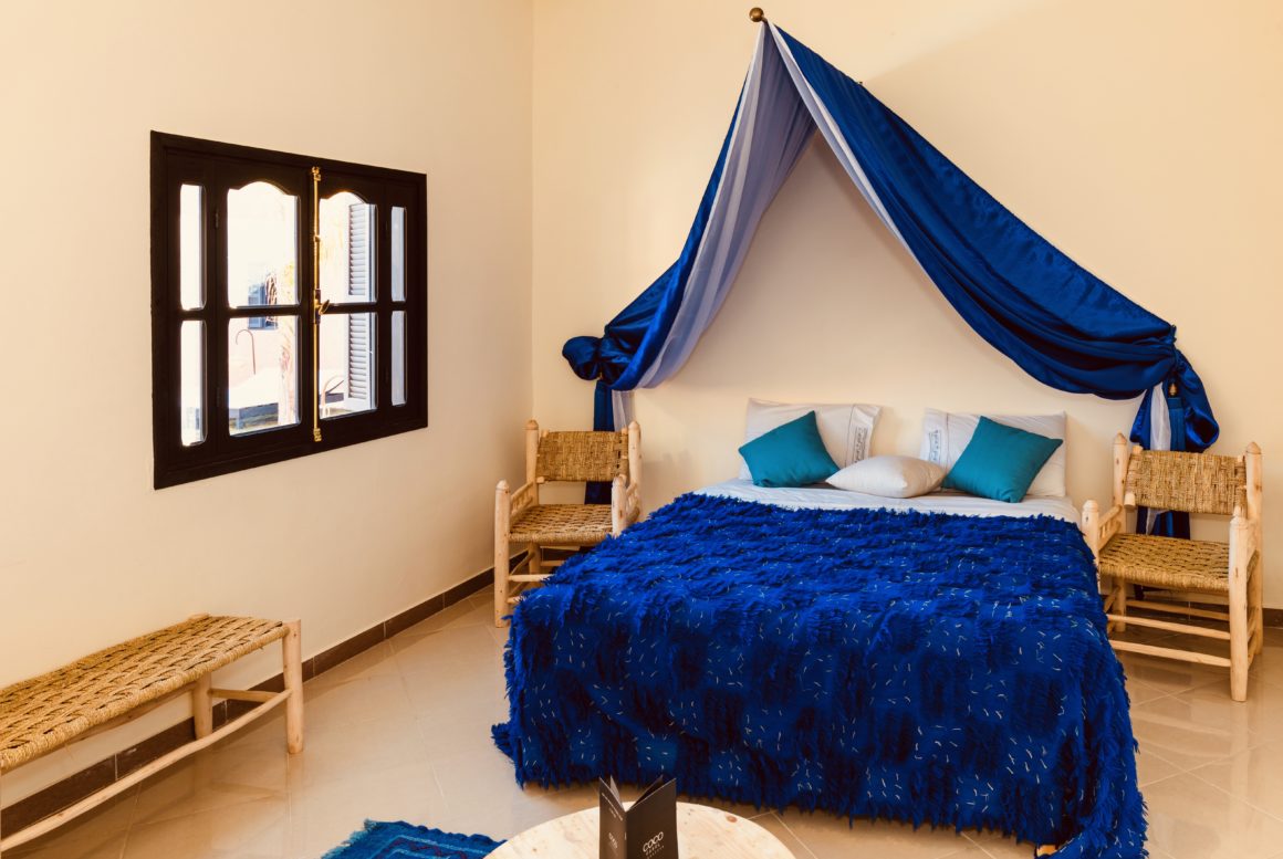 Chambre bleue, Riad Marrakech, Coco Canel