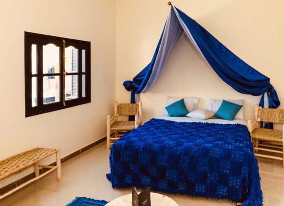 Chambre bleue, Riad Marrakech, Coco Canel